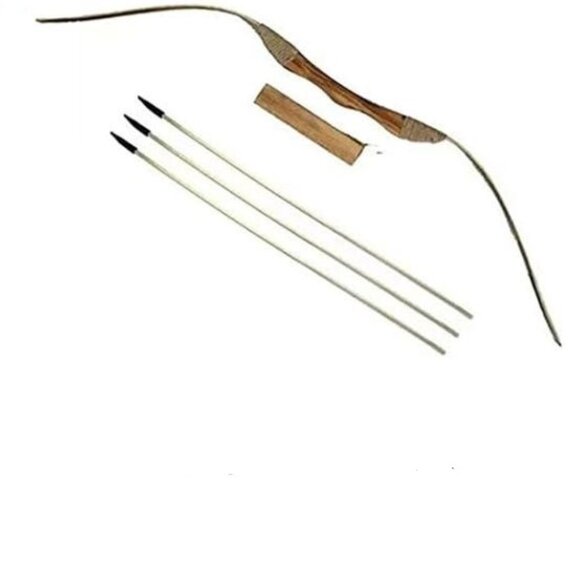 Wooden Shop Other - Youth Wooden Bow and Arrows with Quiver and Set of 3 Arrows